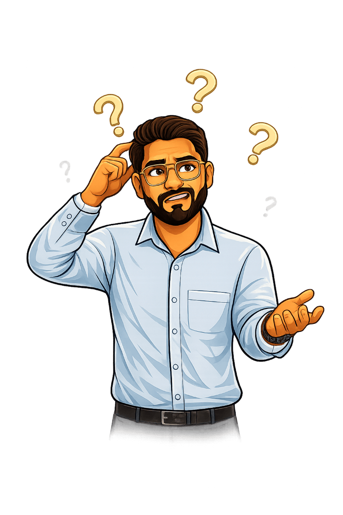 Bharosa Bhai looking confused scratching head